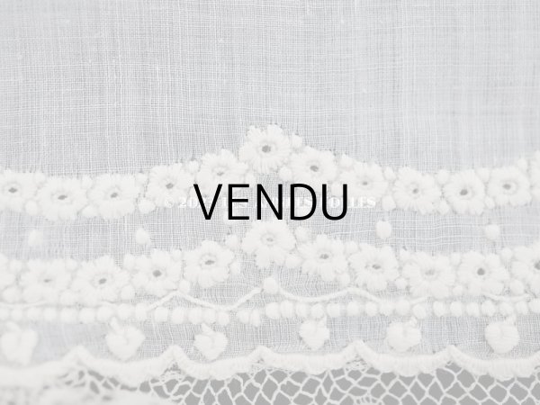 画像8: 19世紀 アンティーク  結婚式のハンカチ ホワイトワーク＆ニードルレース (8)