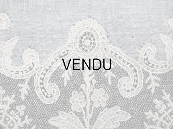 画像9: 19世紀 アンティーク ポワンドガーズ 結婚式のハンカチ【 ポワン・ド・ガーズ 】 (9)