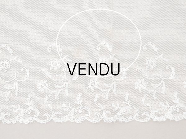 画像5: アンティーク 花の刺繍入り 幅広レース エクリュ　1.4m 幅14.4cm (5)