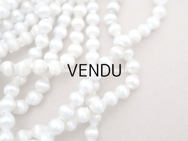 画像3: アンティーク スフレビーズ スノーホワイト　乳白色のコーティング シルバー  5mm 　吹きガラス製 ビーズ (3)