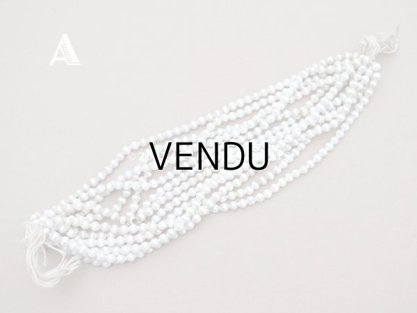 画像4: アンティーク スフレビーズ スノーホワイト　乳白色のコーティング シルバー  5mm 　吹きガラス製 ビーズ (4)