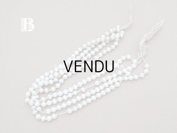 画像5: アンティーク スフレビーズ スノーホワイト　乳白色のコーティング シルバー  5mm 　吹きガラス製 ビーズ (5)