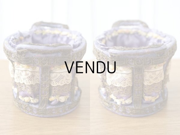 画像5: アンティーク 5色の薔薇のロココトリム＆レース付き　パニエ (5)