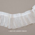 画像: アンティーク シルク製 幅広 プリーツリボン オフホワイト&アイボリー  11cm幅  