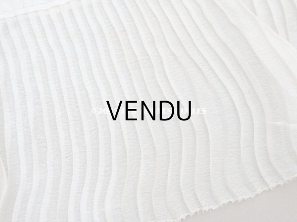 画像12: アンティーク シルク製 幅広 プリーツリボン オフホワイト&アイボリー  11cm幅   (12)