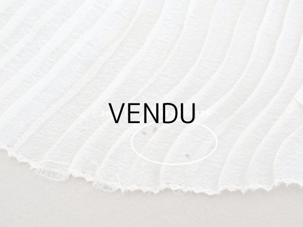 画像6: アンティーク シルク製 幅広 プリーツリボン オフホワイト&アイボリー  11cm幅   (6)