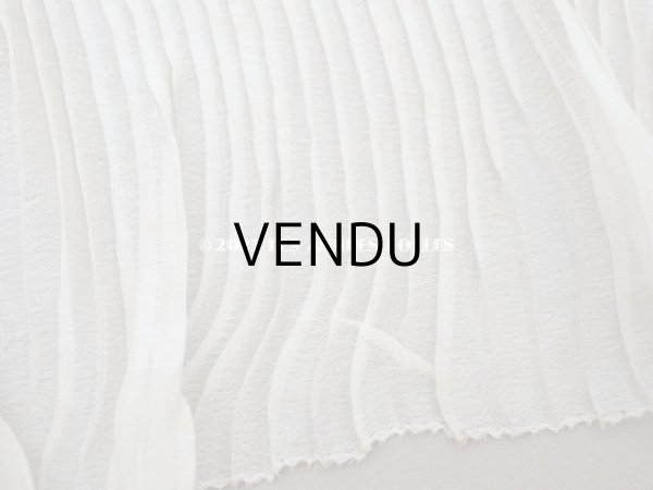 画像11: アンティーク シルク製 幅広 プリーツリボン オフホワイト&アイボリー  11cm幅   (11)