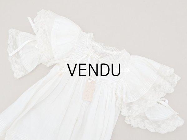 画像9: 1900年頃 アンティーク THUILLIER Andréのドール用　洗礼式のドレス (9)