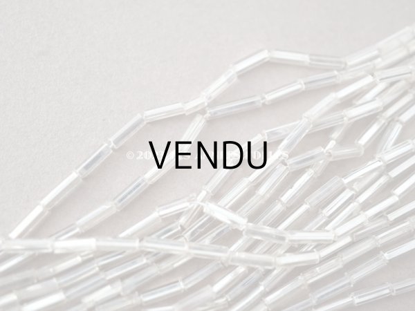 画像3: アンティーク ガラスビーズ シルバー　2×6.5mm  (3)