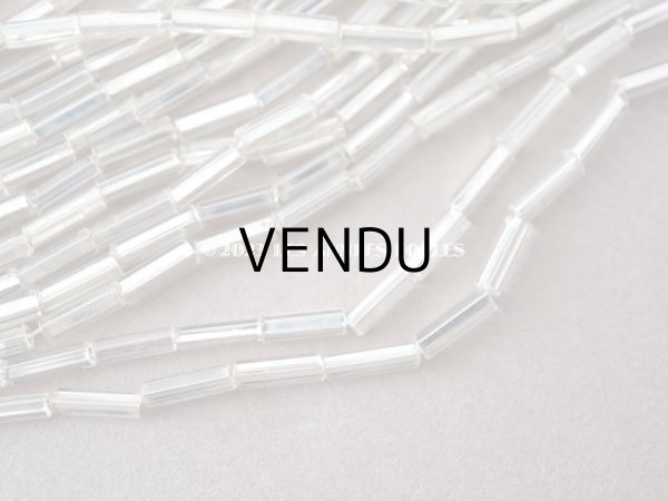 画像4: アンティーク ガラスビーズ シルバー　2×6.5mm  (4)