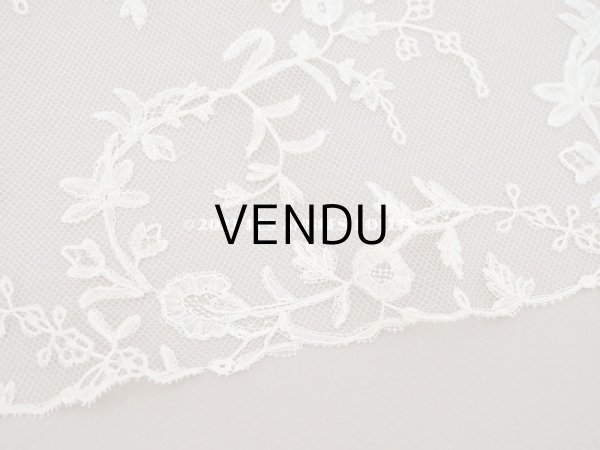 画像8: 未使用  19世紀末 アンティーク 手編みのボビンレース 幅広26.5cm アプリカシオン・アングルテール  (8)