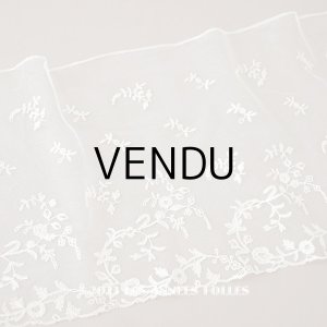 画像: 未使用  19世紀末 アンティーク 手編みのボビンレース 幅広26.5cm アプリカシオン・アングルテール 