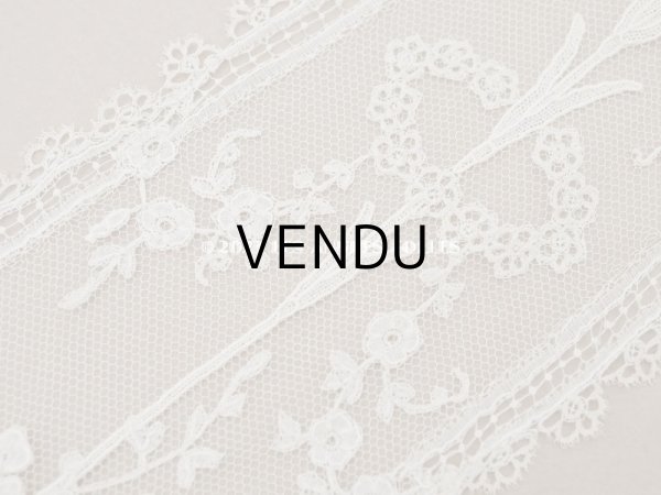 画像10: 19世紀　アンティーク  アプリカシオン・ブリュッセルのバルブ・ド・ボネ　【ポワン・ド・ガーズ】 【ポワン・ダングルテール 】 (10)