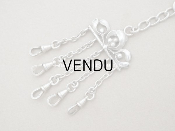 画像4: 19世紀末　アンティーク シルバー製 ヤドリギ　シャトレーヌのクラヴィエ (4)