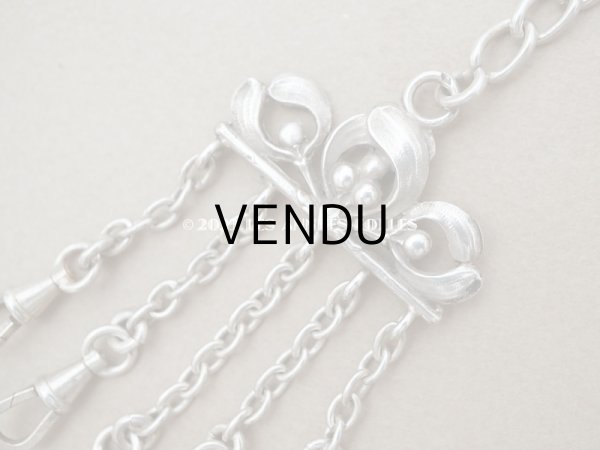 画像5: 19世紀末　アンティーク シルバー製 ヤドリギ　シャトレーヌのクラヴィエ (5)