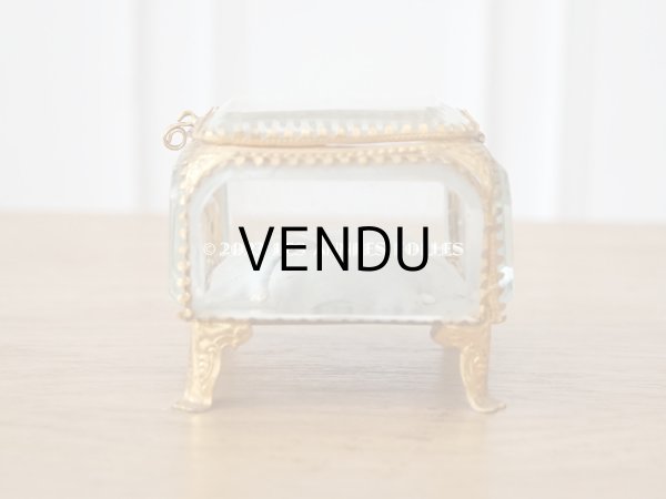 画像10: 19世紀末 アンティーク ジュエリーボックス スモーキーブルーのシルククッション  (10)