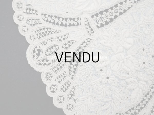 画像9: 18世紀 アンティーク ニードルレース＆ホワイトワーク 結婚式のハンカチ　ガリエラ美術館 (9)