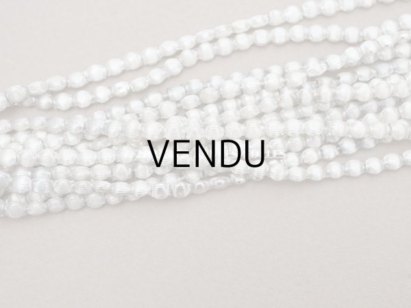 画像8: 1920年代 アンティーク スフレビーズ  ライン入り 平丸　シルバー 4mm 吹きガラス製 ビーズ  (8)