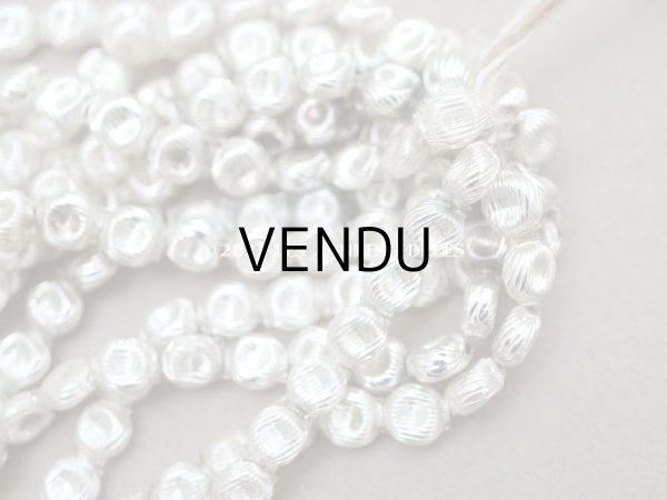 画像5: アンティーク スフレビーズ シルバー ライン入り ラウンド  5mm  約330ピース 吹きガラス製 ビーズ (5)