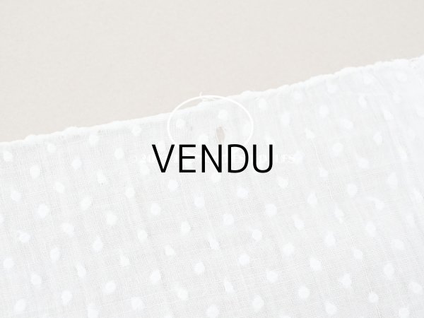 画像9: アンティーク  ドットの刺繍入り コットン生地  (9)