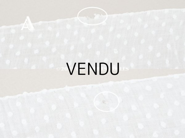 画像6: アンティーク  ドットの刺繍入り コットン生地  (6)