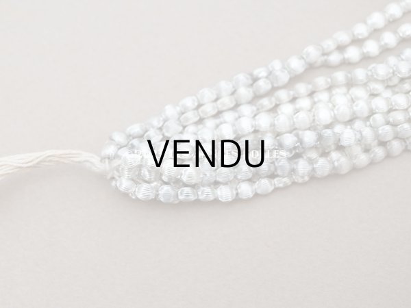 画像9: 1920年代 アンティーク スフレビーズ  ライン入り 平丸　シルバー 4mm 吹きガラス製 ビーズ  (9)