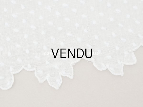 画像4: アンティーク  ドットの刺繍入り コットン生地  (4)
