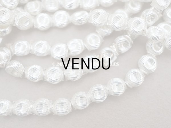画像4: アンティーク スフレビーズ シルバー ライン入り ラウンド  5mm  約330ピース 吹きガラス製 ビーズ (4)