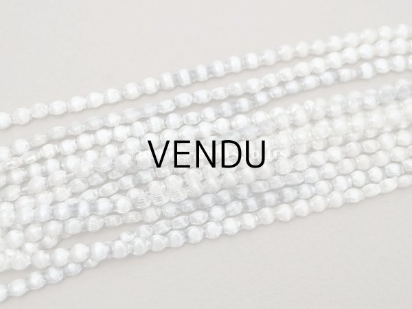 画像7: 1920年代 アンティーク スフレビーズ  ライン入り 平丸　シルバー 4mm 吹きガラス製 ビーズ  (7)