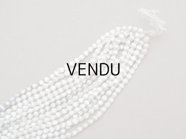 画像3: 1920年代 アンティーク スフレビーズ  ライン入り 平丸　シルバー 4mm 吹きガラス製 ビーズ  (3)