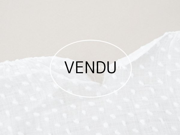 画像21: アンティーク  ドットの刺繍入り コットン生地  (21)