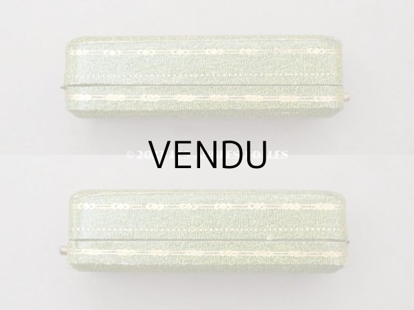 画像4: アンティーク　薔薇＆リボンのガーランドの金彩入り　ジュエリーボックス グリーン (4)