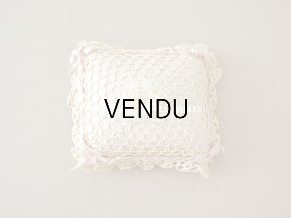 画像3: ＊蚤の市＊アンティーク ピンクッション ピンクのリボン＆クロシェレース (3)