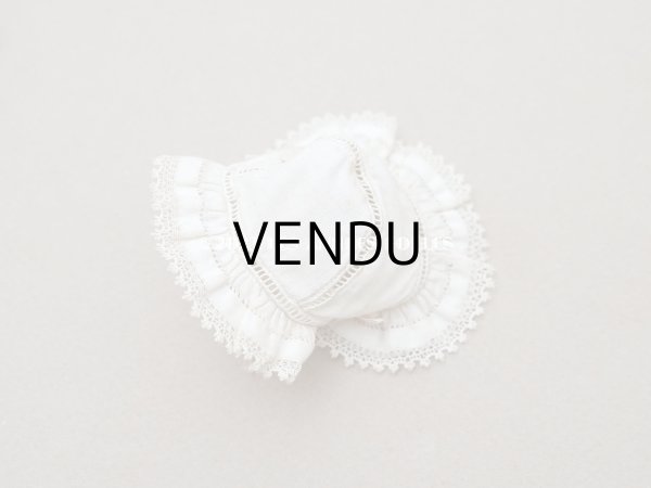 画像5: アンティーク ミニョネット用 小さな帽子  手縫い＆手編みのレース (5)