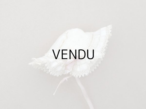 画像3: アンティーク ミニョネット用 小さな帽子  手縫い＆手編みのレース (3)