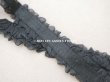 画像4: 1900年頃 アンティーク シルクオーガンジーのリボン  シルクシフォン 黒 2.6m 幅2.2〜2.5cm　 (4)