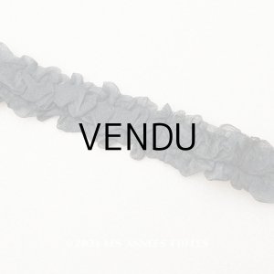 画像: 1900年頃 アンティーク シルクオーガンジーのリボン  シルクシフォン 黒 2.6m 幅2.2〜2.5cm　