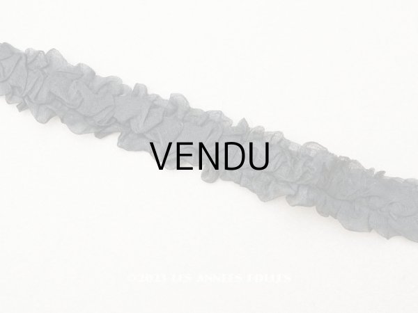 画像1: 1900年頃 アンティーク シルクオーガンジーのリボン  シルクシフォン 黒 2.6m 幅2.2〜2.5cm　 (1)