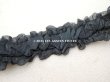 画像3: 1900年頃 アンティーク シルクオーガンジーのリボン  シルクシフォン 黒 2.6m 幅2.2〜2.5cm　 (3)