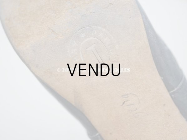 画像14: 19世紀末 アンティーク　大きなリボン付き　 小さなレザーシューズ　シルクサテンリボンのレースアップ (14)