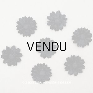 画像: アンティーク 布花材料  ベルベットの花びらのセット 黒　7ピースのセット 3.7cm