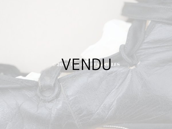 画像6: 19世紀末 アンティーク　大きなリボン付き　 小さなレザーシューズ　シルクサテンリボンのレースアップ (6)