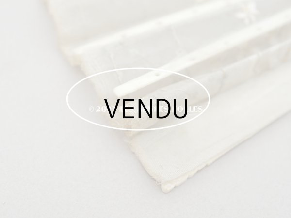 画像14: 19世紀 アンティーク リボン刺繍のファン リボン＆花のガーランド柄 シルク製オリジナルバッグ入り (14)