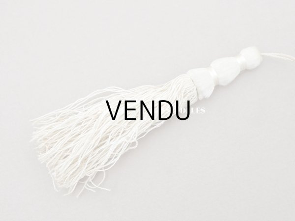 画像12: 19世紀 アンティーク リボン刺繍のファン リボン＆花のガーランド柄 シルク製オリジナルバッグ入り (12)