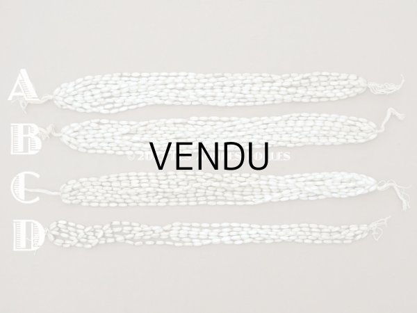 画像6:  アンティーク スフレビーズ マーキス型 ライン入り ホワイトシルバー  4×9mm  約390ピース 吹きガラス製 ビーズ (6)