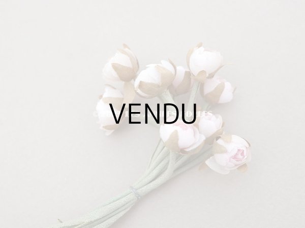 画像2: アンティーク パウダーピンクの薔薇の布花 (2)