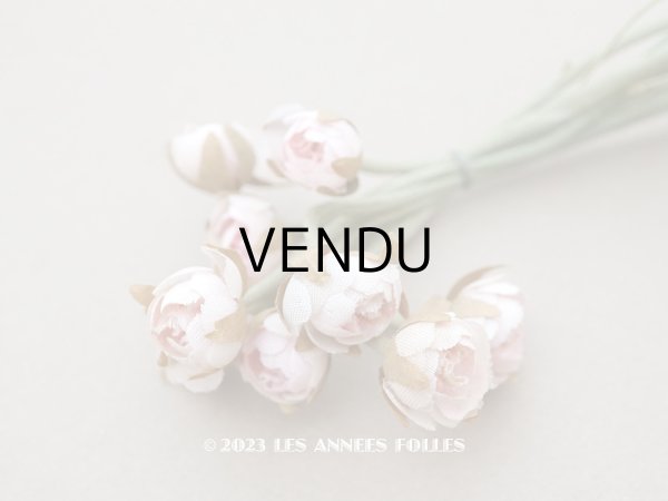 画像1: アンティーク パウダーピンクの薔薇の布花 (1)
