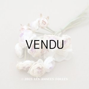 画像: アンティーク 淡いパープル＆パウダーピンクの薔薇の布花