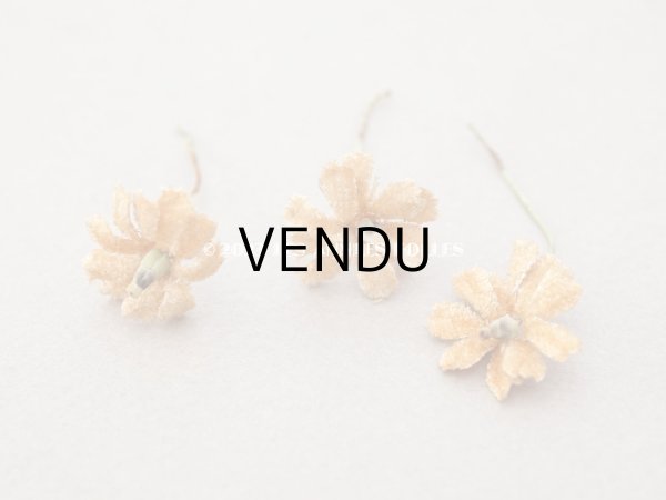 画像4: アンティーク 布花材料  ベルベットの花びら 10ピースのセット キャメル (4)