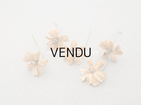 画像2: アンティーク 布花材料  ベルベットの花びら 10ピースのセット キャメル (2)